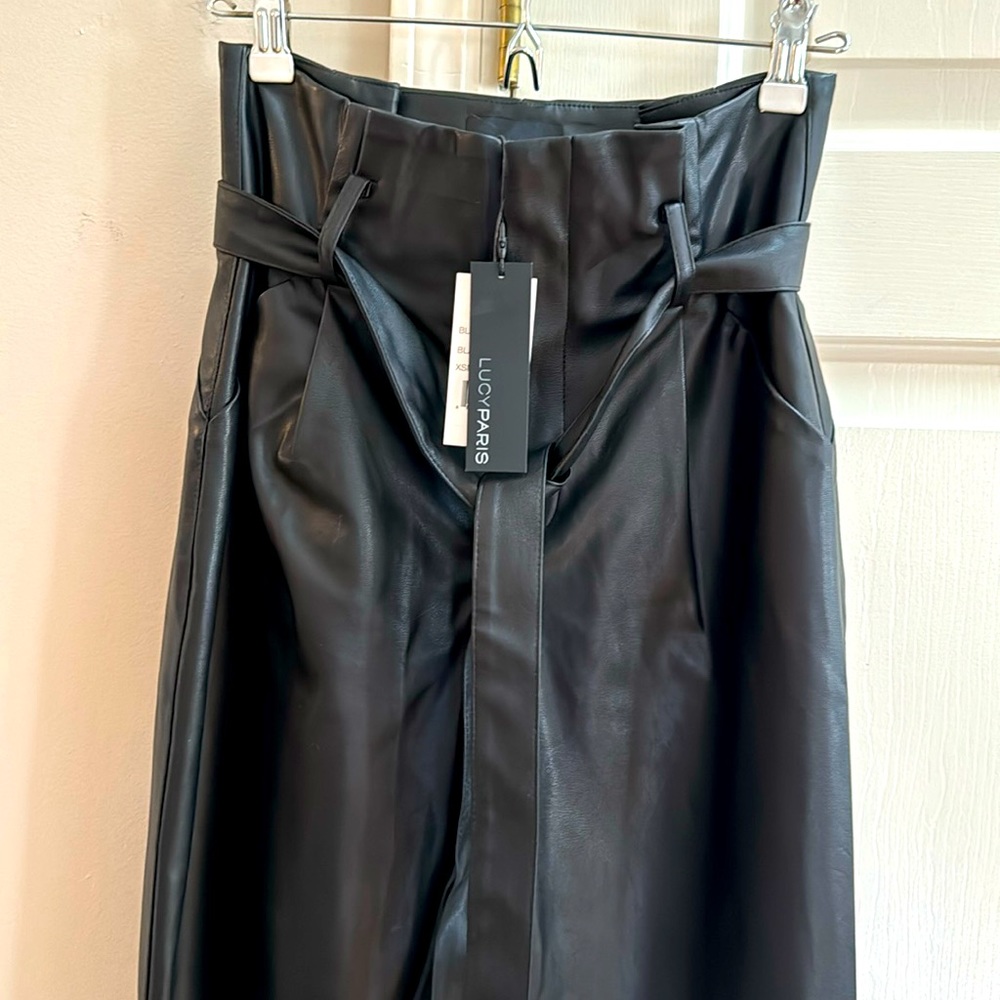 Faux leather pants